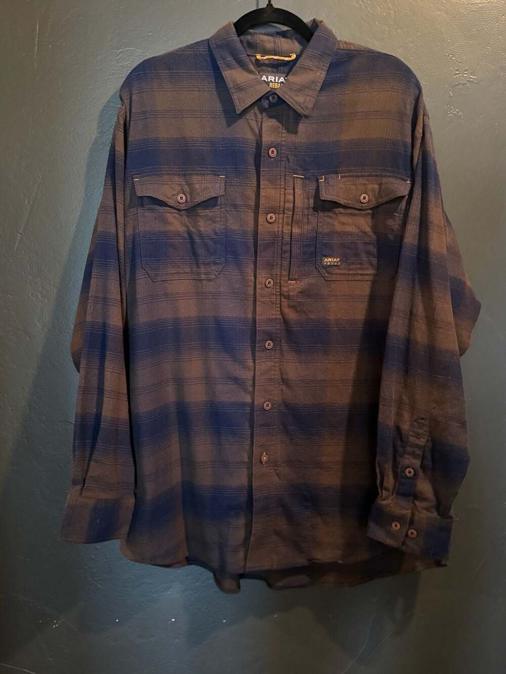 Ariat Rebar Flannel DuraStretch Long Sleeve Work Shirt XL